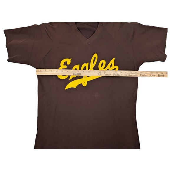 Vintage Sand-Knit MacGregor‎ Eagles Brown Yellow # 10 Pro Cut Jersey Size M - Picture 8 of 9